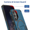 For Samsung Galaxy A54 5G Armor MagSafe Holder PC Hybrid TPU Phone Case(Dark Blue)
