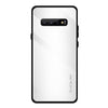 For Galaxy S10 Texture Gradient Glass Protective Case(White)