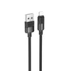 Borofone BX106 2.4A USB-A to 8 Pin Fast Charge Data Cable, Length:1m(Black)