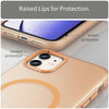 For iPhone 12 MagSafe Frosted Translucent TPU + PC Full Coverage Phone Case(Orange)