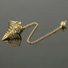 C57310 Metal Pendulum Spiral Cone Necklace Divination Spiral Cone Pendant(Gold)