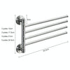 Stainless Steel Towel Bar Rotating Towel Rack Bathroom Kitchen Wall-mounted Towel Polished Rack Holder, Model:Brushed Five Poles