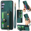 For Samsung Galaxy S25+ 5G Retro Cross Wristband Wallet Leather Back Phone Case(Green)