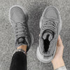 QC-YY2001 Winter Hiking High-top Sports Fleece Men Shoes Outdoor Work Shoes, Size: 39(Grey)