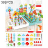 Children Screw-Tightening Electric Drill Toy Manual Assembly Toolbox, Style: 3D + Electric Drill + Charger (399PCS)