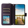 For Samsung Galaxy A26 Nine-card Slots Zipper Wallet Bag Leather Phone Case(Dark Purple)