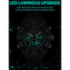 SANDA 3106 Dual Digital Display Men Outdoor Sports Luminous Shockproof Electronic Watch(Full Black)