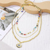 Angel Eyes Pendant Layered Necklace, Model: N2210-4 3 Layer Colorful Eyes