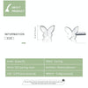 Sterling Silver Butterfly Earrings Fresh Simple and Compact Platinum-plated Girls Earrings