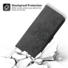 For Samsung Galaxy A36 Skin Feel Flowers Embossed Wallet Leather Phone Case(Black)