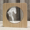 FS-A3762W 3D Horse Wooden Table Lamp Bedroom Night Light(Warm White Light)
