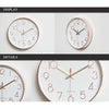 Home Office Room Modern Silent Non Ticking 12 inch Round Decorative Wall Quartz Clock (Rose Gold)