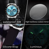 OLEVS 2875 Men Multifunctional Sports Chronograph Waterproof Quartz Watch(Blue)