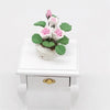 1:12 Mini House Toy Pocket Ornaments Simulation Potted Plant Rose(Pink and White)