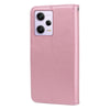 For Xiaomi Redmi Note 12 5G Global/Poco X5 Rose Embossed Flip PU Leather Phone Case(Rose Gold)