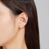 S925 Sterling Silver Silver Heart Ear Clip Women Earrings