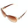 Retro UV400 UV Protection PC Frame AC Lens Sunglasses(Coffee)