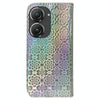 For Asus Zenfone 9 Colorful Magnetic Buckle Leather Phone Case(Silver)