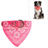 Adjustable PU Leather Dog Bandana, Magenta, Medium