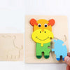 5 PCS Wooden Cartoon Animal Puzzle Early Education Small Jigsaw Puzzle Building Block Toy For Children(Panda)