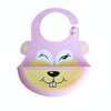 Waterproof Baby Bib Children Silicone Feeding Bag, Colour:Pink Rabbit