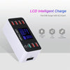 A9 Plus (Global Version) Multi-function AC 100V~240V 8 Ports USB Digital Display LCD Detachable Charging Station Smart Charger with Wireless Charger,Support QC3.0 (White)