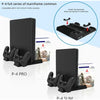 For PS4/PS4 Pro/PS4 Slim Host iplay Dual-seat Charging Multi-function Cooling Base Storage Bracket(Black)