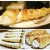 5 PCS Cone Roll Moulds Stainless Steel Spiral Nozzle Croissants Pastry Cream Horn Cake Mold(Large 12x3x3cm)