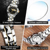 JIN SHI DUN 8813 Fashion Waterproof Luminous Automatic Mechanical Watch, Style:Women(Silver Gold Black)