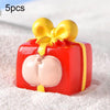 5pcs Christmas Micro Landscape Snowscape Decoration Accessories Christmas Resin Ornament, Style: No.11 Ass Red Yellow Gift Box