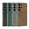 For Samsung Galaxy S25 Ultra 5G GKK Plating Leather Built-in MagSafe Frosted Phone Case(Black)