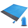 Polyester Waterproof Plaid Cloth Pocket Picnic Mat Outdoor Camping Beach Mat, Size: 2.1 x 2m(Blue + Dark Gray)