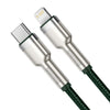 Baseus CATLJK-B06 Cafule Series 20W Type-C / USB-C to 8 Pin PD Metal Charging Data Cable, Length:2m(Dark Green)