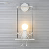 E27 LED Personality Creative Retro Wrought Iron Villain Wall Lamp without Bulb(White)