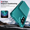 For Samsung Galaxy A55 5G Horizontal Flip Card Bag Holder Leather Phone Case(Cyan Green)