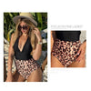 Summer One-piece Backless Lace-Up Ladies Swimsuit Floral-print Halter Bikini, Size: S(Peacock Blue+Flower)