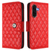 For Samsung Galaxy A56 5G Rhombic Texture Flip Leather Phone Case with Lanyard(Red)