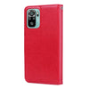For Xiaomi Redmi Note 10 Rose Embossed Horizontal Flip PU Leather Case with Holder & Card Slots & Wallet(Red)