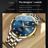 OLEVS 9946 Men Diamond Roman Scale Waterproof Quartz Watch(Blue + Gold)