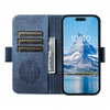 For iPhone 13 Pro Suteni J07 Multi-functional Horizontal MagSafe Denim Leather Phone Case(Blue)