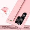 For Samsung Galaxy S25+ 5G Skin Elastic Wrist Grip Back Cover Phone Case(Pink)