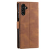 For Samsung Galaxy A36 Nail Skin Feel Stitching Calf Texture Leather Phone Case(Brown)
