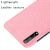 For Huawei P Smart S Shockproof Crocodile Texture PC + PU Case(Pink)