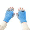 Winter USB Rechargeable Heated Half Finger Gloves, Size: Free Size(Blue)