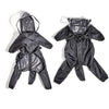 Small Dog Raincoat with Harness & Leash (Black)