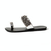 Flat Bottom Pin Rhinestone Sequins Sandals, Shoe Size:38(Silver)