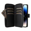 For iPhone 14 Pro Nine-card Slots Zipper Wallet Bag Leather Phone Case(Black)