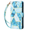 For Samsung Galaxy A06 4G Marble Bronzing Stitching Leather Phone Case(Blue)