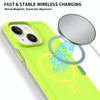 For iPhone 14 Plus Shockproof MagSafe Armor PC Hybrid TPU Phone Case(Fluorescent Green+Gray)