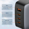 LDNIO Q408 100W GaN USB+3 USB-C / Type-C Interface Charger with 1m 100W USB-C / Type-C to USB-C / Type-C Data Cable, Plug Type:EU Plug(White)